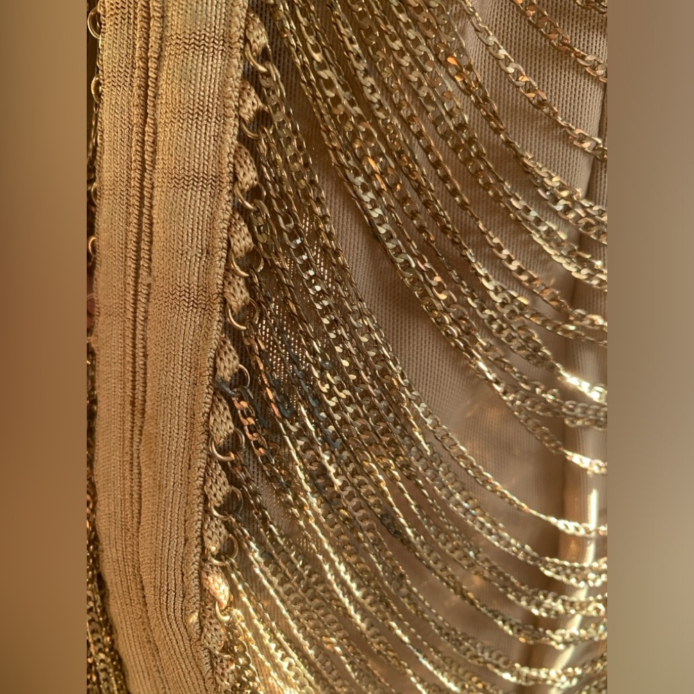 HOUSE OF CB Anouk Sexy Gold Chain Mesh Rare Limited Edition Bodycon Midi Dress - Picture 13 of 17